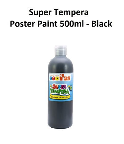 Black 500mL - FAS Super Tempera Poster Paint