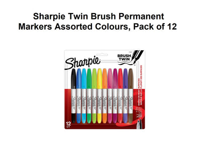 Twin Brush Set of 12 - Fine Tip Sharpie Markers