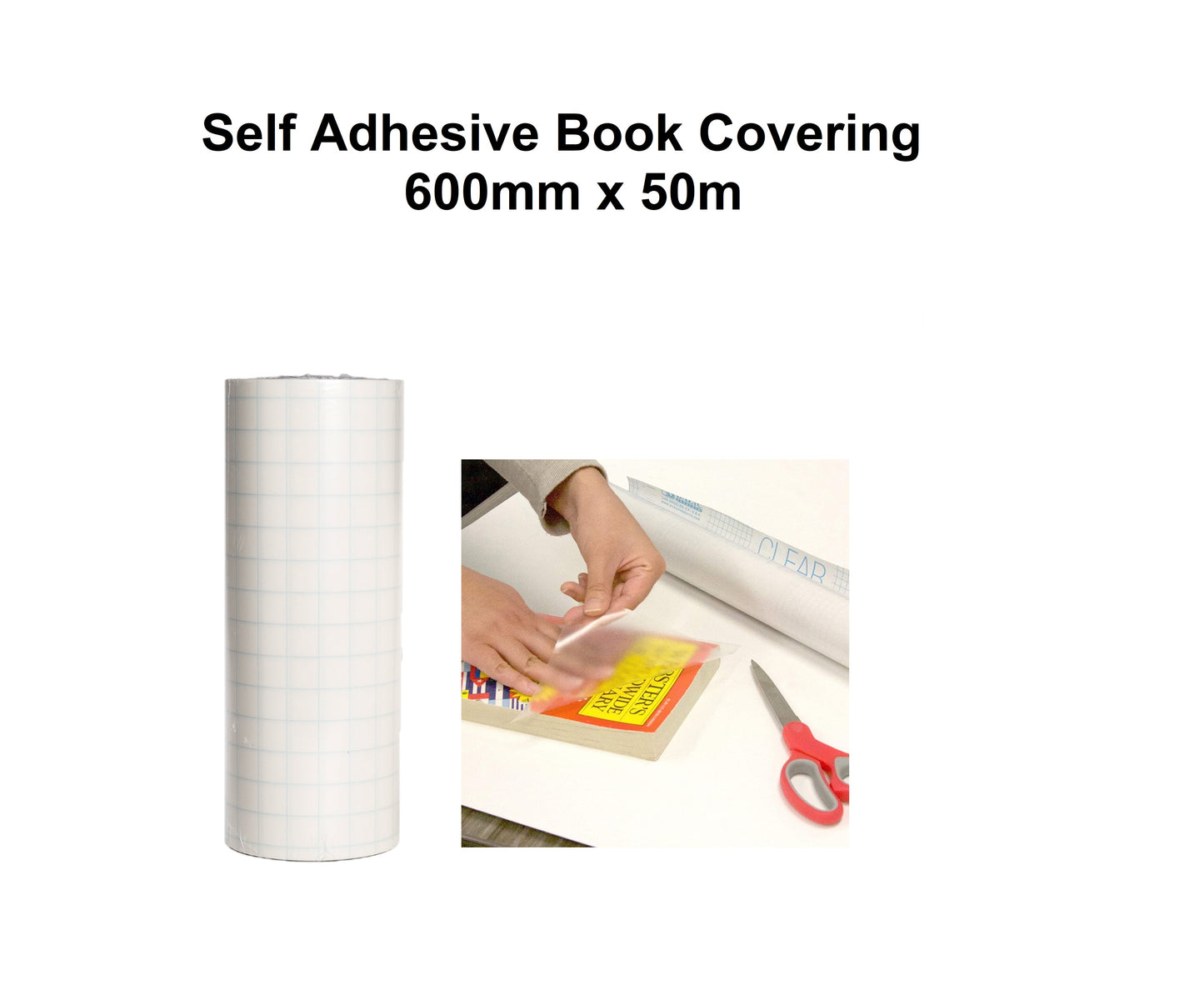 Self Adhesive Book Covering - 600mm x 50m