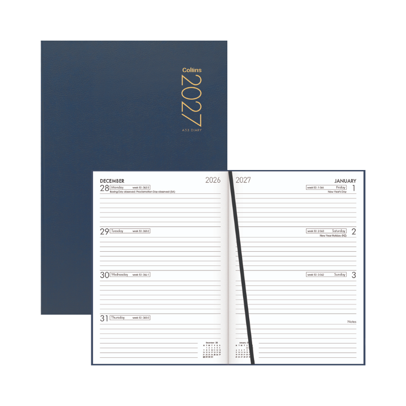 2027 Collins Diary A53 Navy Blue
