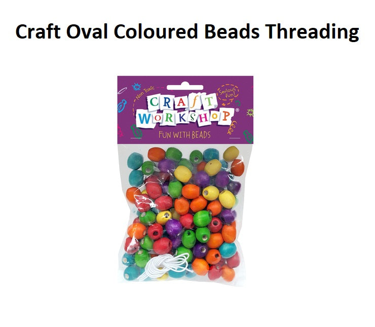 Craft Beads - Coloured (with thread)