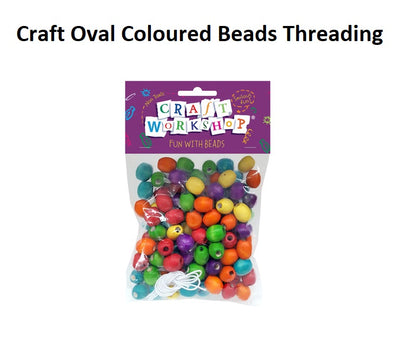 Craft Beads - Coloured (with thread)