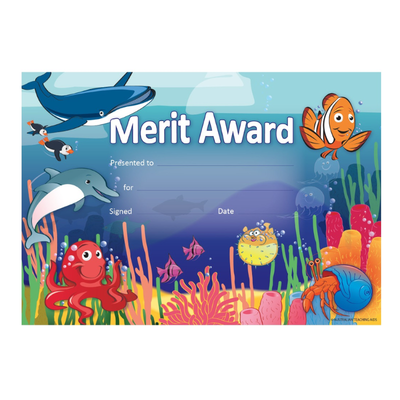 Sea Life Merit - Certificates (Pack of 35)
