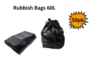 Rubbish Bags 60L, 50pk