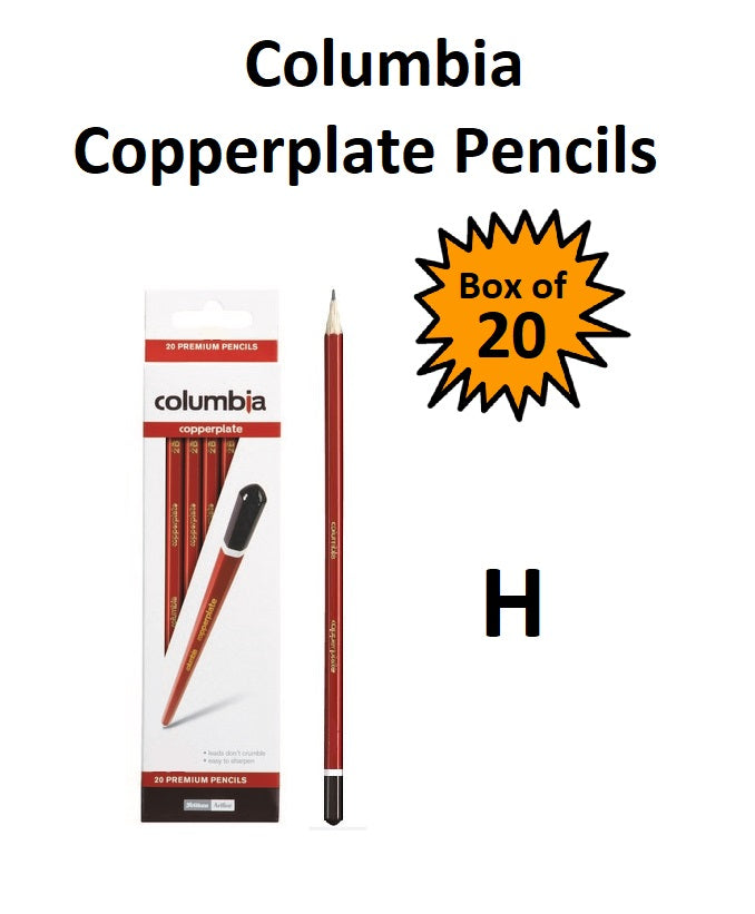 Columbia Copperplate Pencils  - Box of 20 - H