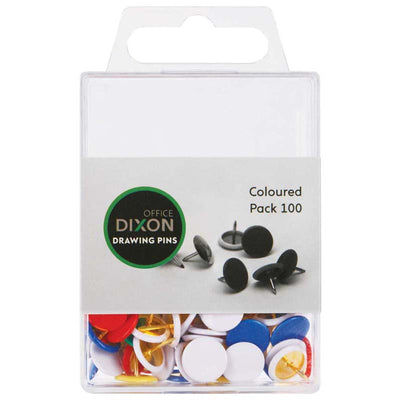 Drawing Pins - Coloured (Box of 100)
