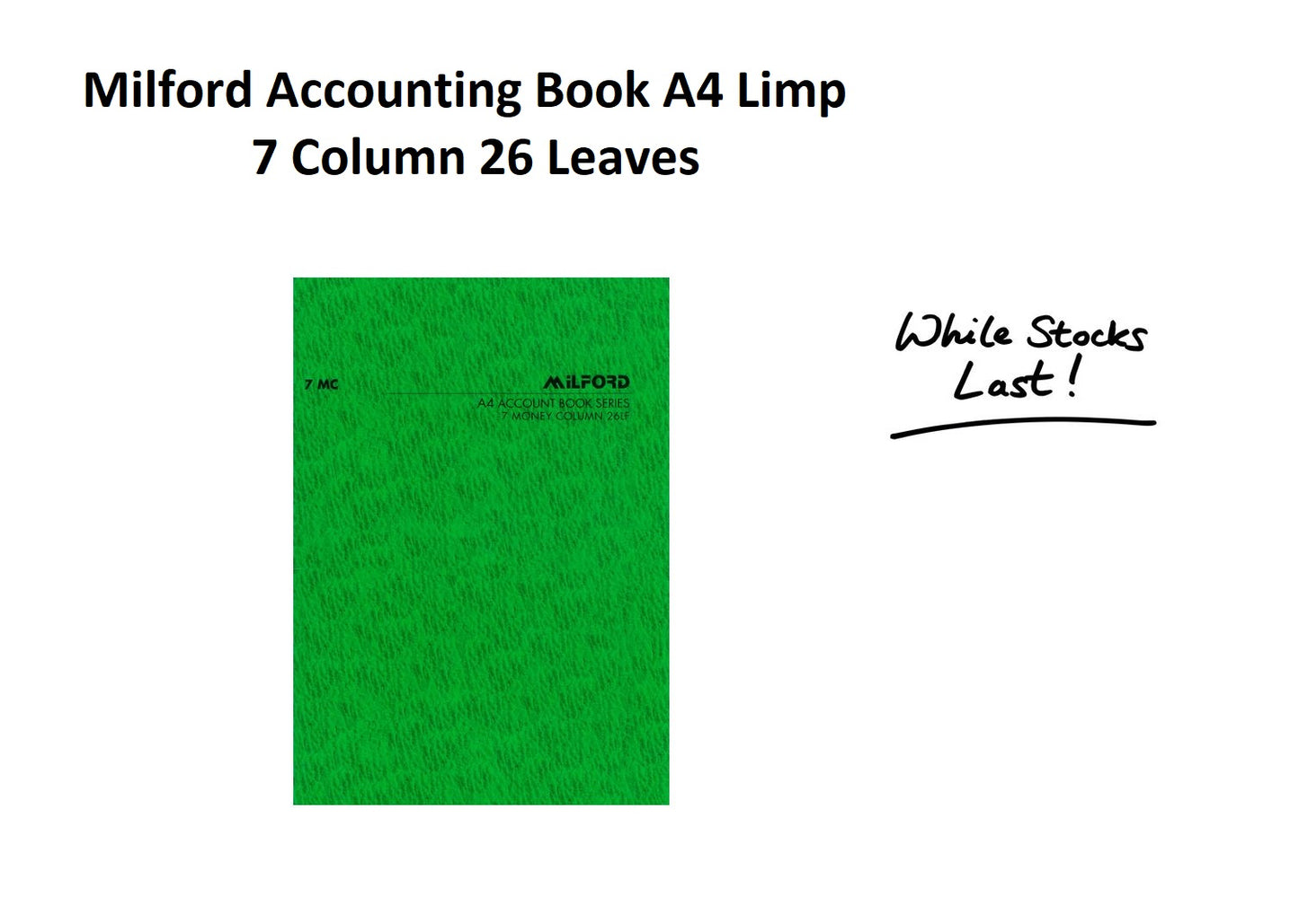 7 Money Column - Account Book A4 Limp 26 leaf