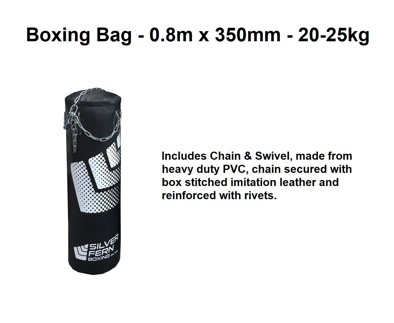 Boxing Bag - 0.8m x 350mm - 20-25kg