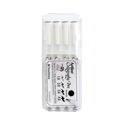 Set of 4 Black - Artline Calligraphy Pen 1mm - 4mm