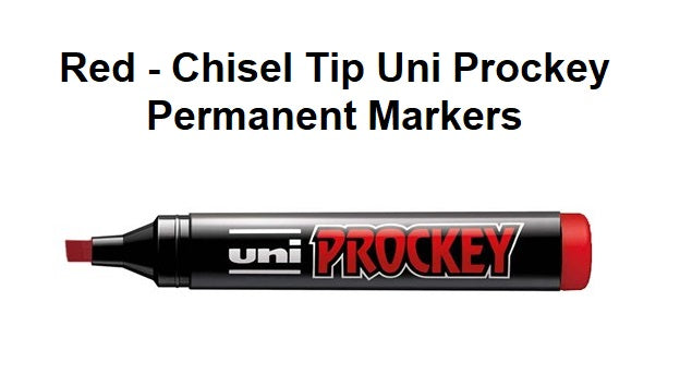 Red - Chisel Tip Uni Prockey Permanent Markers