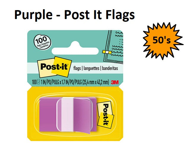 Purple - Post It Flags 680 (Pack of 50 sheets)