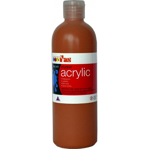 Burnt Sienna 500mL - FAS Student Acrylic Paint