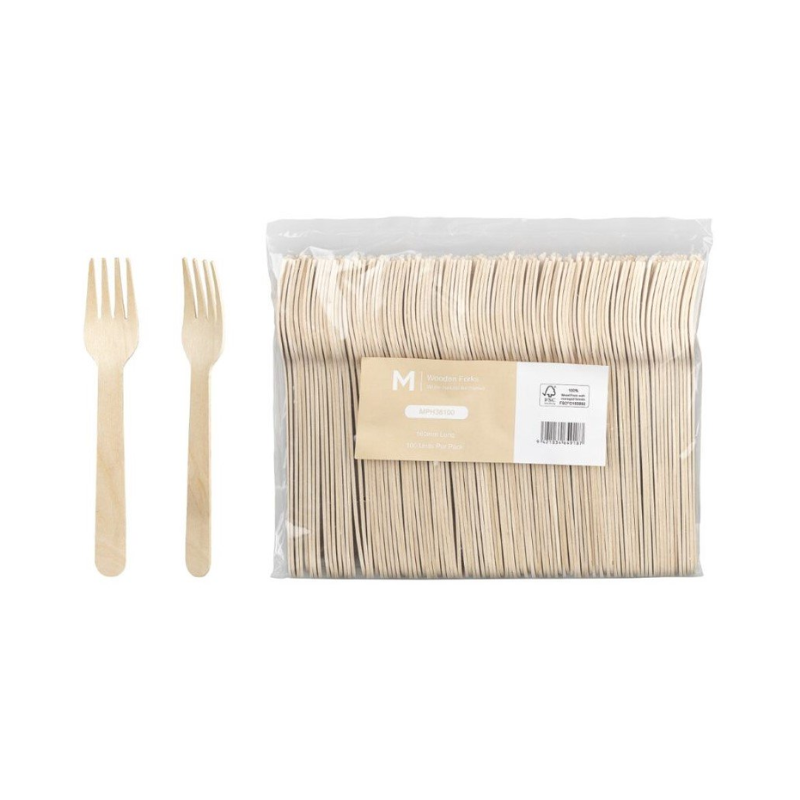 Fork 100pc - Disposable Wooden Cutlery