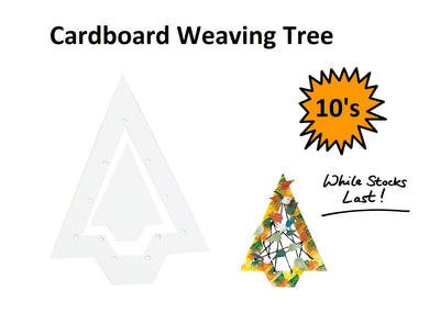 Cardboard - Weaving Christmas Trees - 10's - White