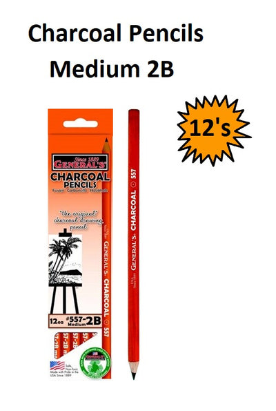 2B (Box of 12) - General's Charcoal Pencils