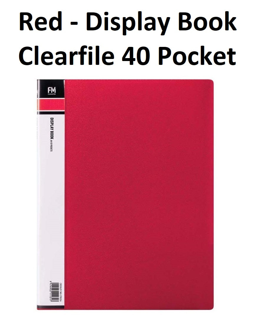 Red - A4 Clearfile 40 Page