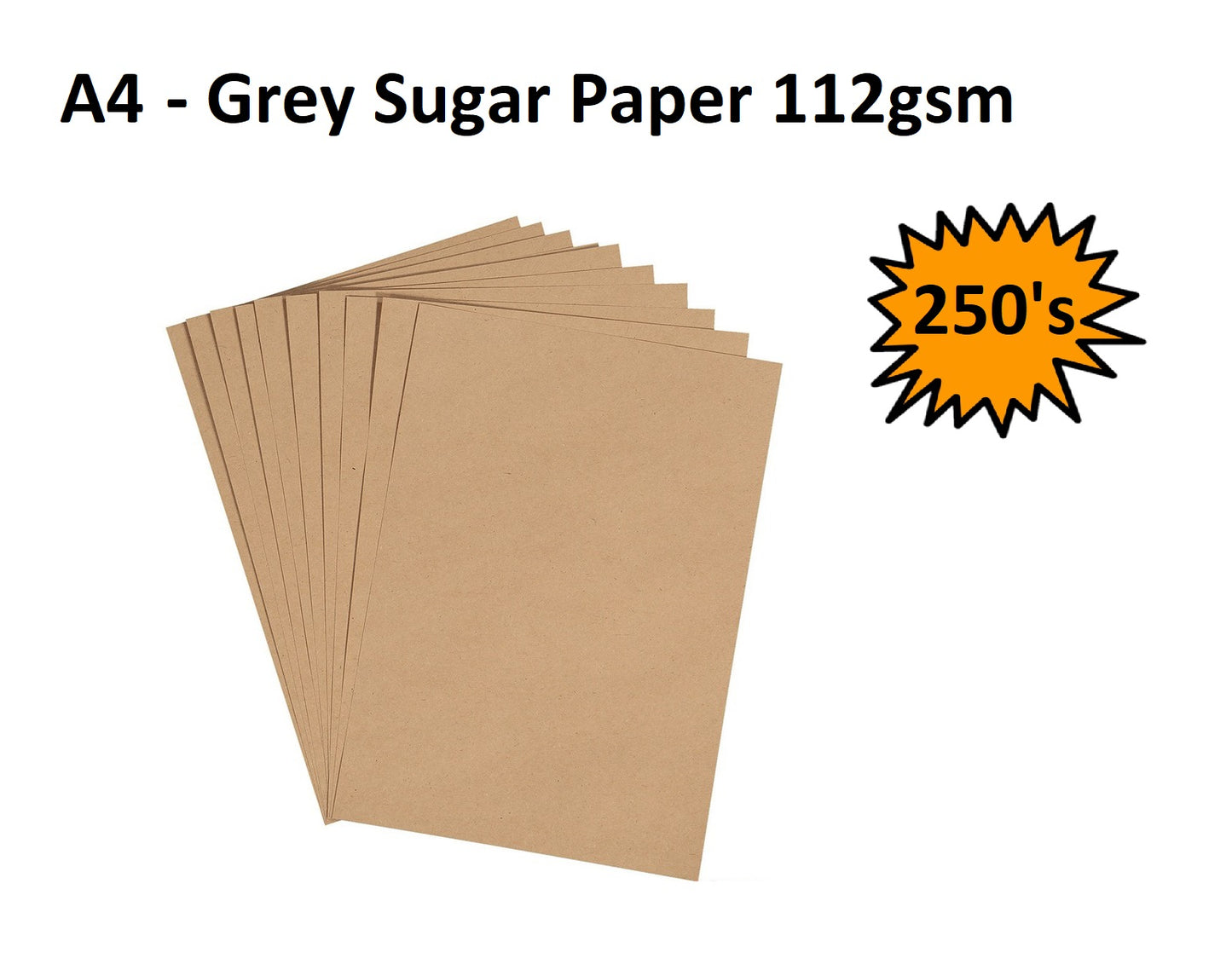 A4 - Grey Sugar Paper 112gsm 250's