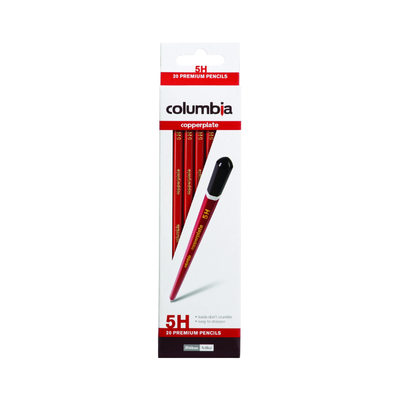 Columbia Copperplate Pencils  - Box of 20 - 5H