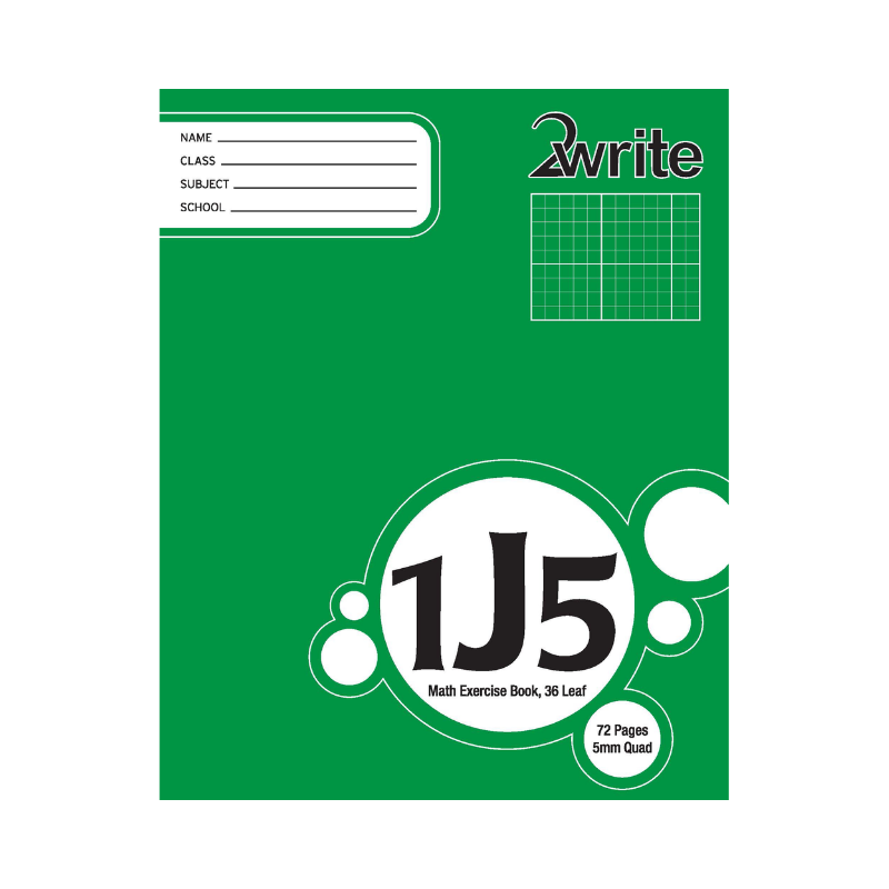 1J5 - Exercise Book - 5mm Quad