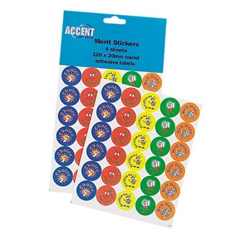 Teachers Merit Stickers - Round stickers 4 Sheets