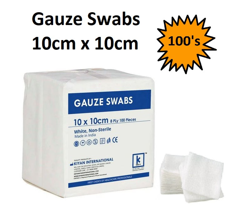 Non-woven Gauze Swabs - 10cm x 10cm - Pack of 100