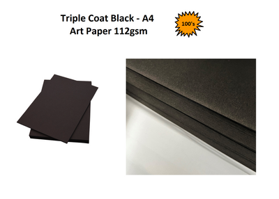 A4 - Triple Coat Black Art Paper 112gsm 200's