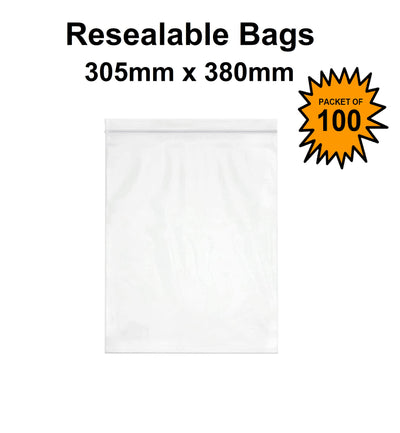 Resealable Bags 305 x 380mm Packet 100