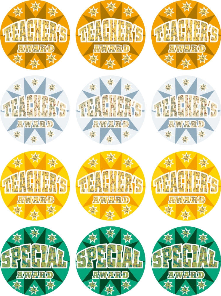 Teacher's Award -Holographic Merit Stickers (Pack of 48)