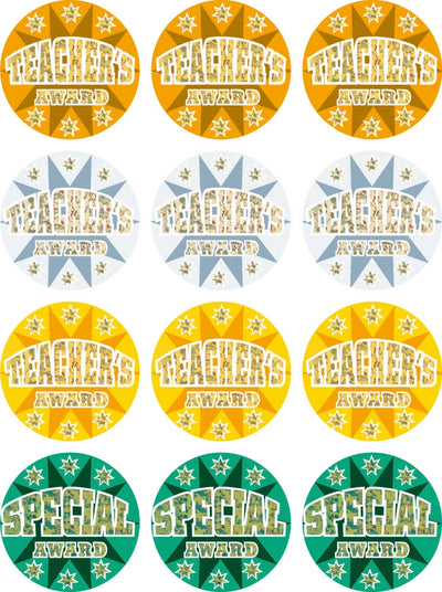 Teacher's Award -Holographic Merit Stickers (Pack of 48)