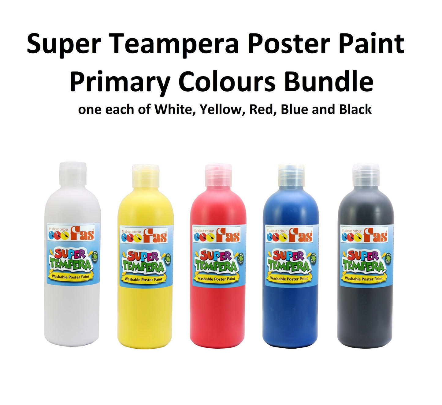 Primary Colour Bundle 500mL - FAS Super Tempera Poster Paint