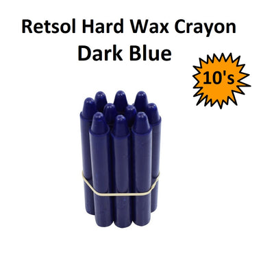 Retsol Hard Wax Crayon - Dark Blue 10's