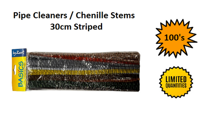 Pipe Cleaners - Striped 30cm (100pcs)