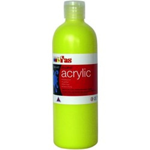 Fluoro Yellow 500mL - FAS Student Acrylic Paint Fluorescent