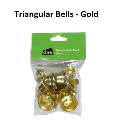 Triangular Bells - Gold 15pcs