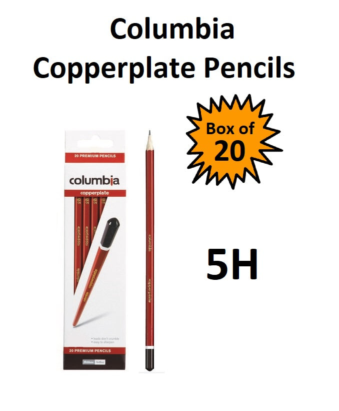 Columbia Copperplate Pencils  - Box of 20 - 5H