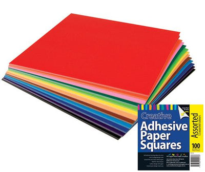 Adhesive Paper Squares - Assorted Colour - 150mm x 150mm