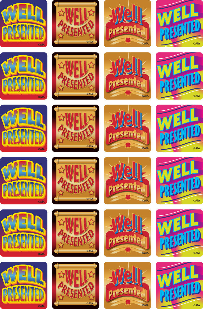 Well Presented - Metallic Merit Stickers (Pack of 96)