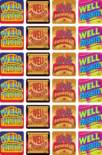 Well Presented - Metallic Merit Stickers (Pack of 96)