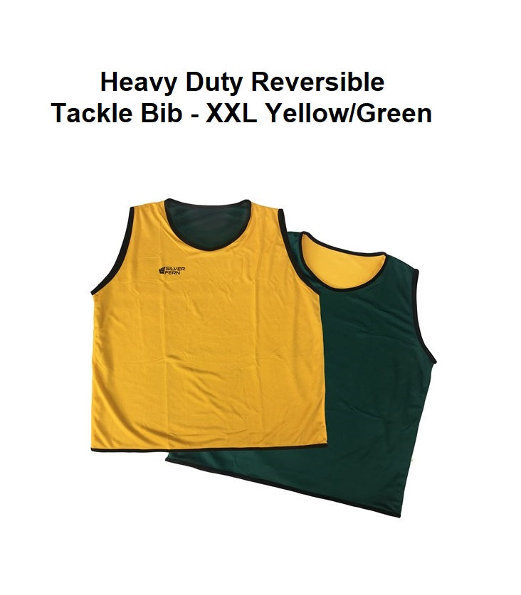 Heavy Duty Reversible Tackle Bib - XXL Yellow/Green