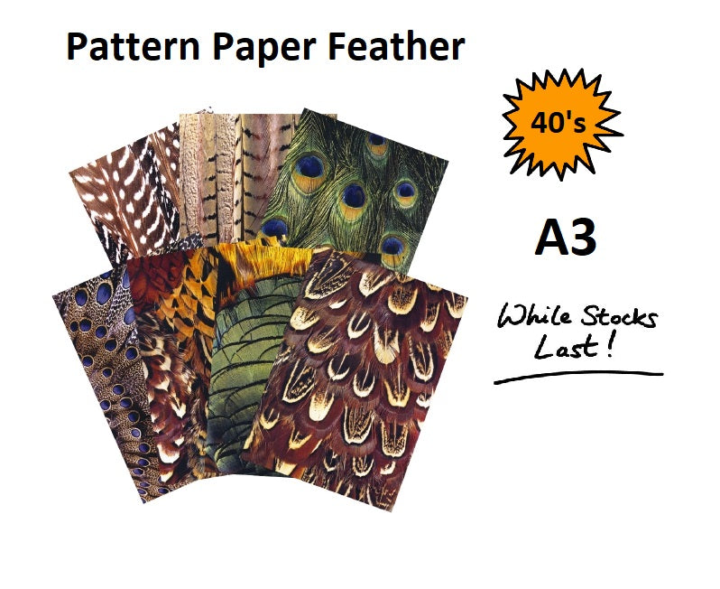 Feather Pattern Papers - A3 - Packet 40 Sheets