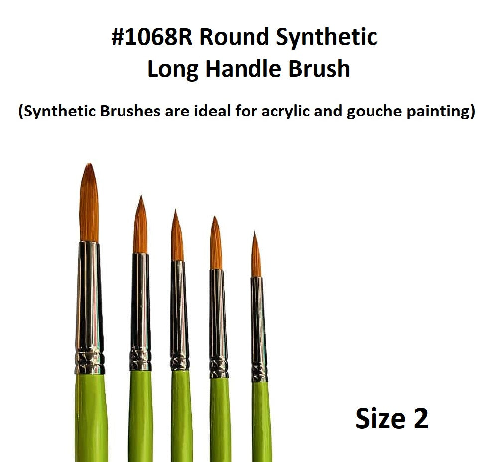 Size 2 - Synthetic 1068 Long Handle Brush - Round