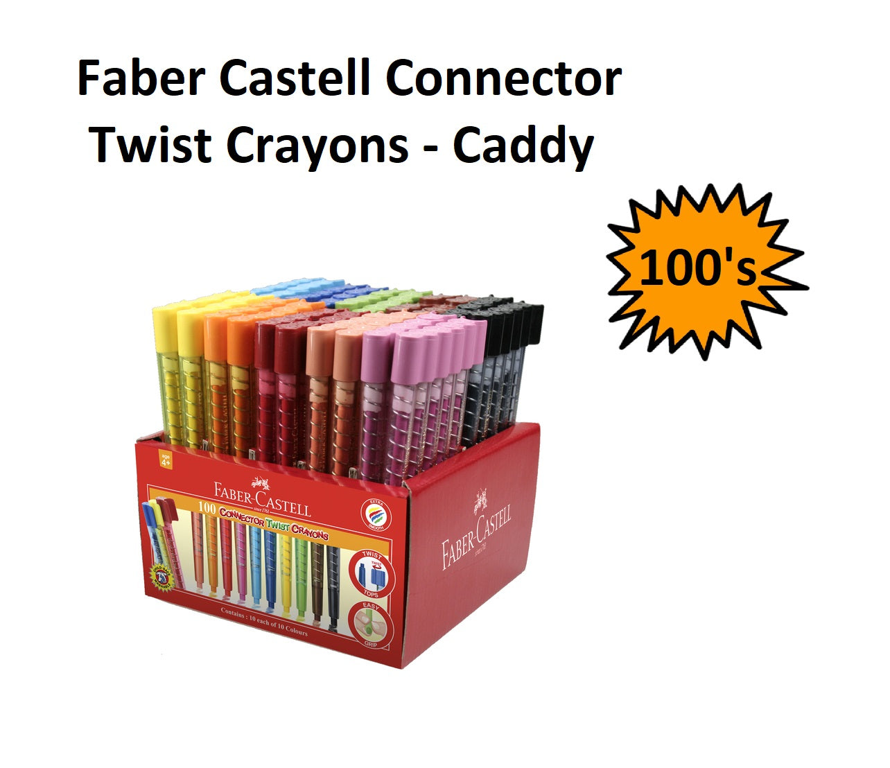 Faber Castell Connector Twistable Crayons - Caddy of 100