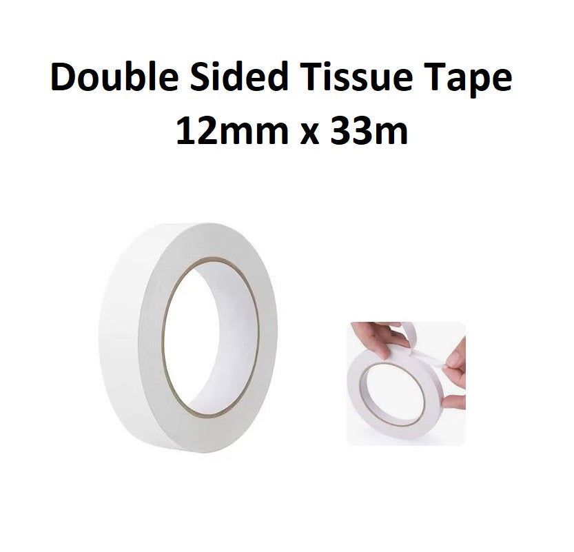 Double Sided Tissue Tape - 12mm x 33m