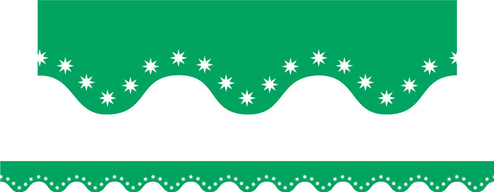 Green - Scalloped Borders (Pack of 12)