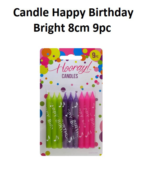 Candles - Happy Birthday 8cm (Pack of 9)