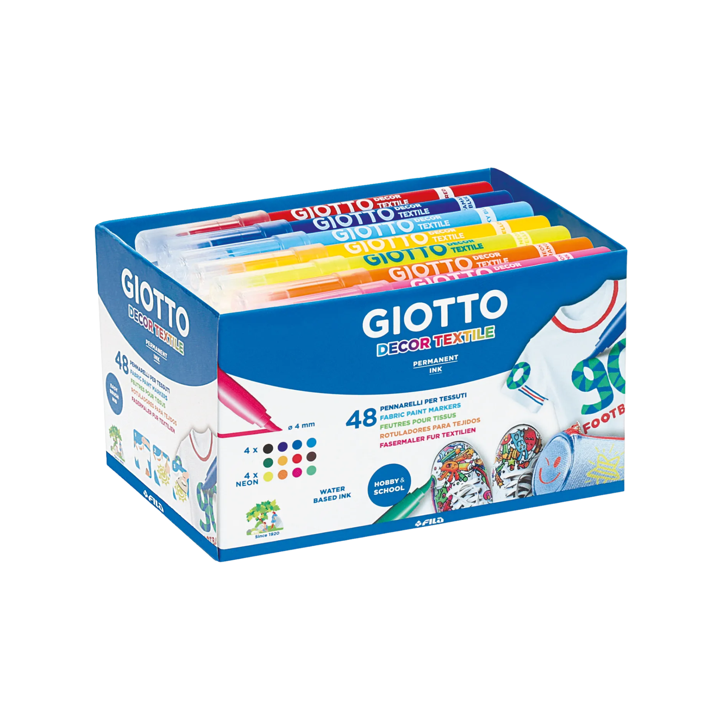 Giotto Décor Textile Markers Class Pack 48