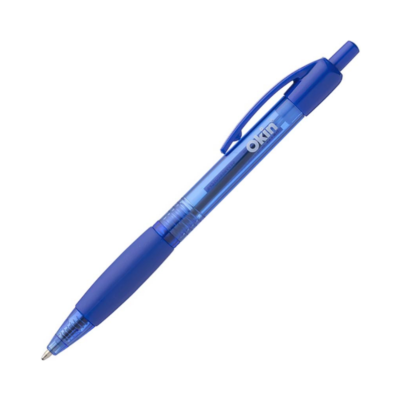 Blue - Okin Retractable Ball Pen with Grip