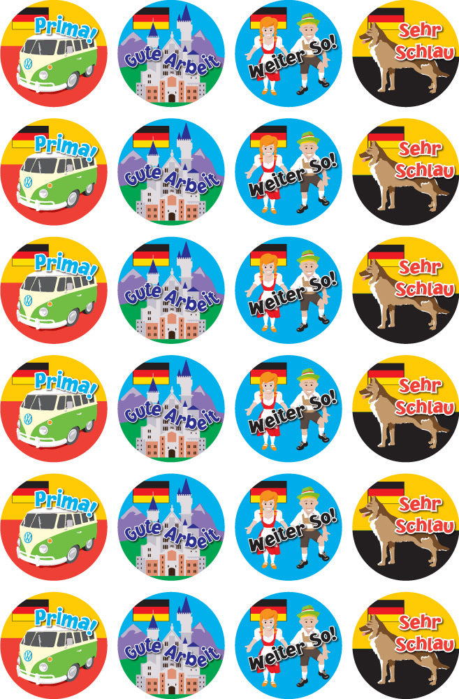 German - Language Merit Stickers (Pack of 96)
