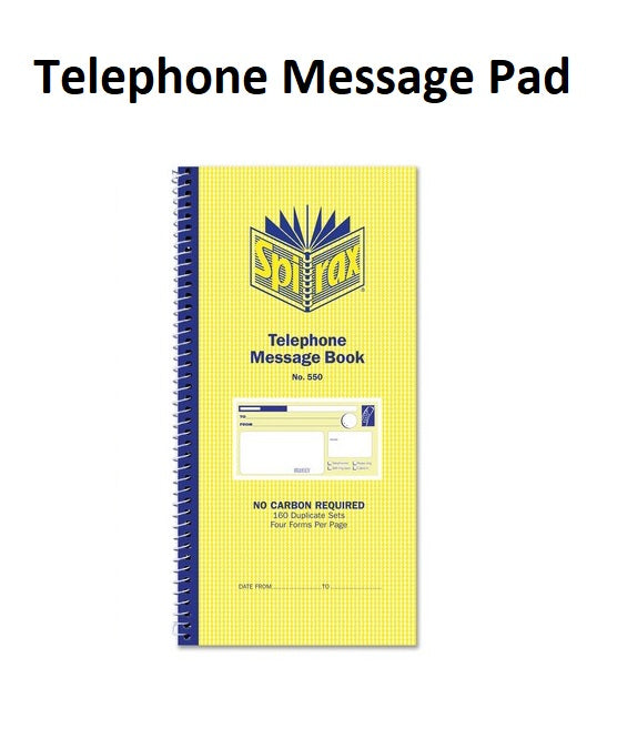 Spirax 550 Telephone Message Pad