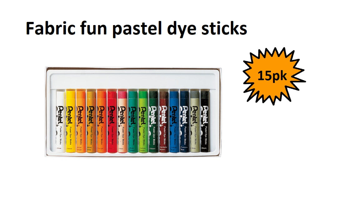 Pentel Fabric Dye Sticks - Set of 15